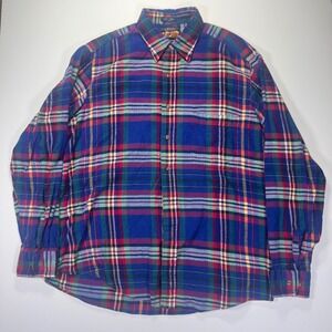 High‎ Sierra Mens Plaid Flannel Shirt Long Sleeve Cotton Blue Red Green XL